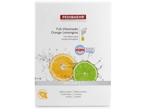 Pedibaehr Fuss-Vliesmaske Orange-Lemongras