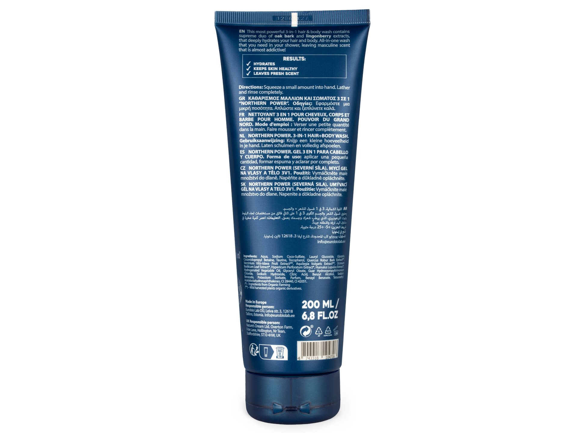 Natura Siberica Men 3-in-1 Haar, Bart & Körper Northern Power