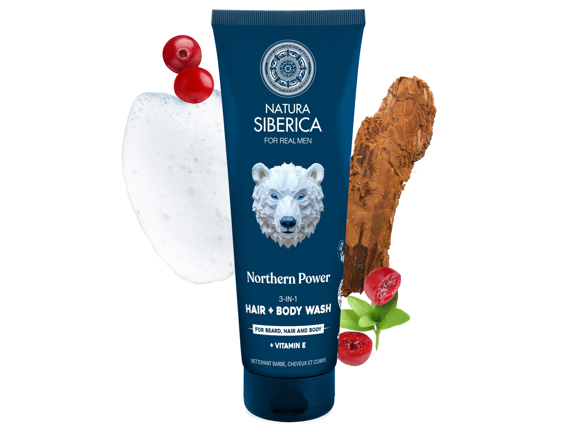 Natura Siberica Men 3-in-1 Haar, Bart & Körper Northern Power